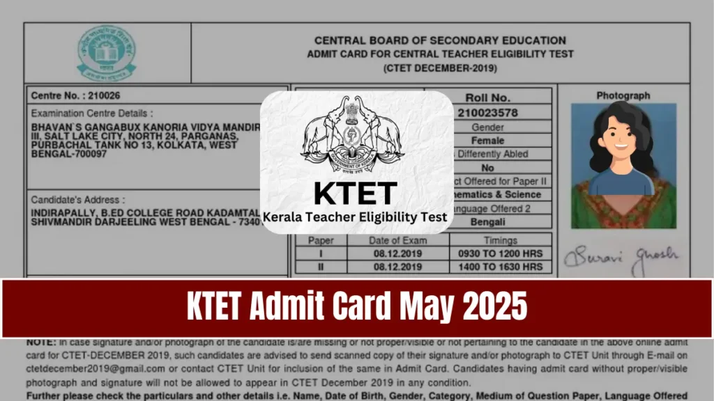 KTET Admit Card May 2025
